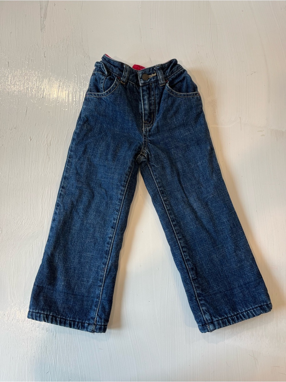 GAP Kids Dark Blue Straight-Leg fleece-lined Denim Jeans